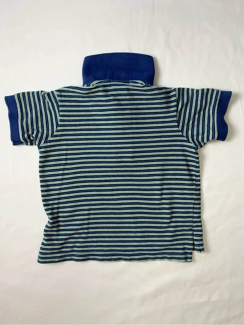Ralph Lauren Y2K Blue Green Striped Polo Vintage Shirt 18-24M XL
